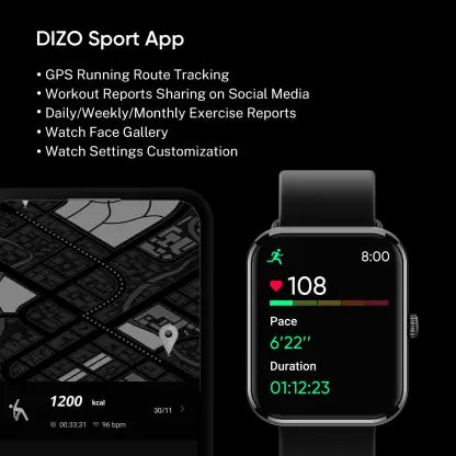DIZO WATCH D ULTRA 1.78 AMOLED WITH CALLING (Black Strap, Regular) DIZO WATCH D ULTRA 1.78 AMOLED WITH CALLING (Black Strap, Regular)